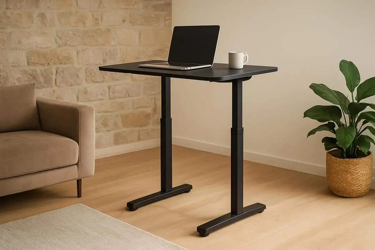 Bureau pneumatique a verine gaz Songmics Standing Desk Basic 80x50 cm pour aménager petit espace avec budget limite