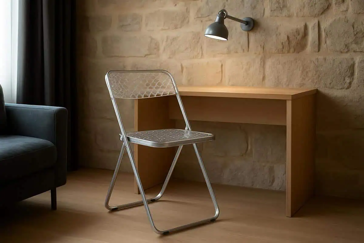 Chaise pliante design Kartell Honeycomb en polycarbonate transparent pour bureau escamotable salon, siege rangeable multifonction