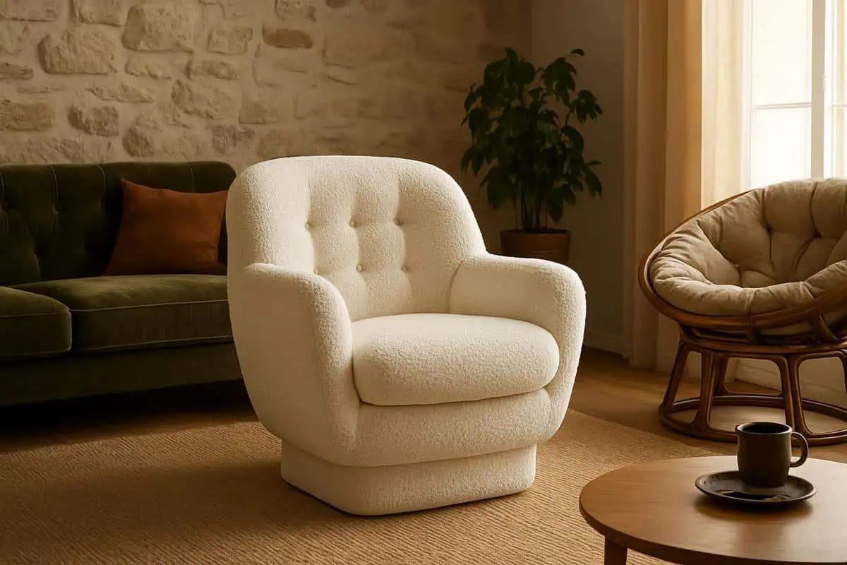 Fauteuils crapaud et poufs XXL pour mobilier cosy et idée déco salon cocooning authentique