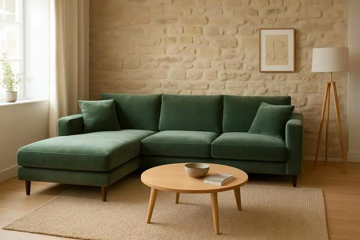 canapé d'angle modulable dimension taille adaptée à l'espace salon circulation