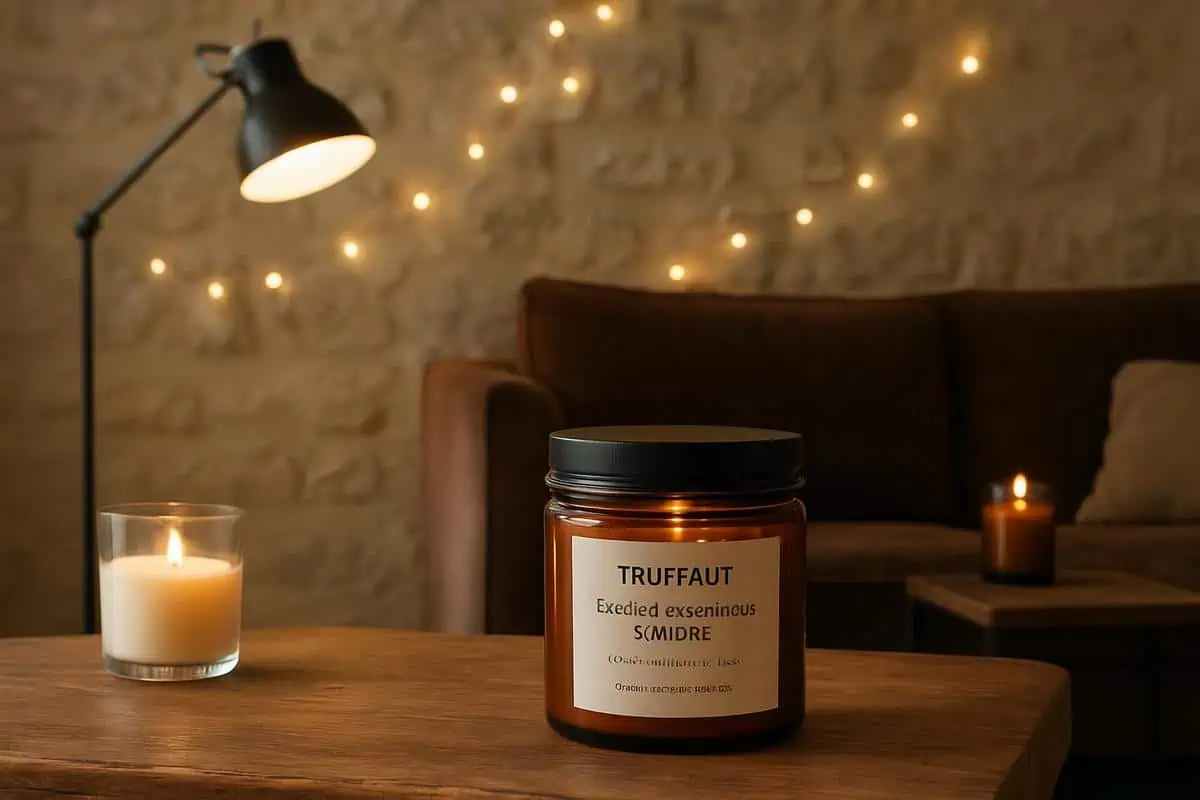 Bougies parfumées en cire de soja verre ambré pour ambiance cosy et idée décoration salon