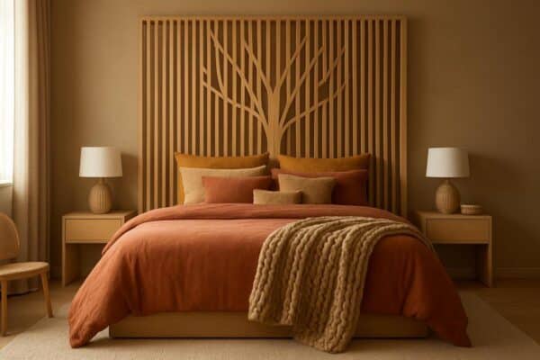 Deco chambre adulte 2026 avec claustra bois