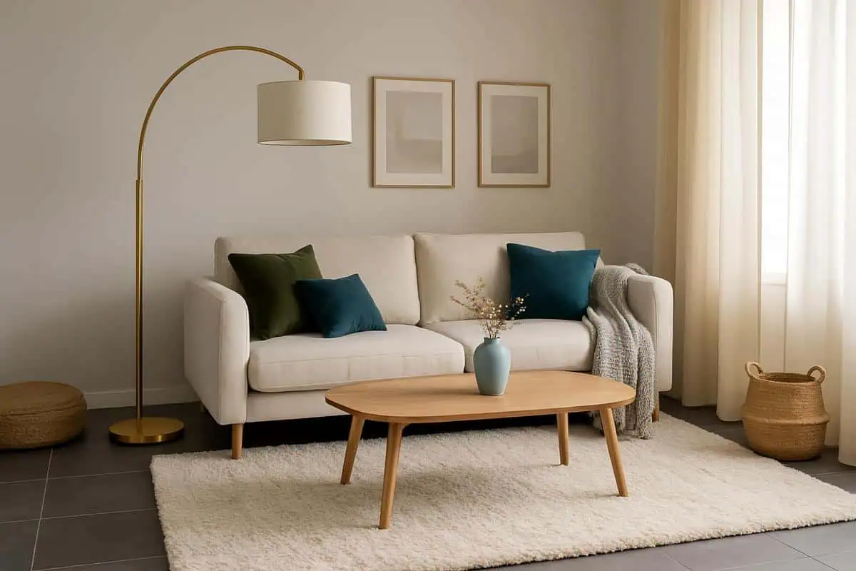 idée déco salon carrelage gris