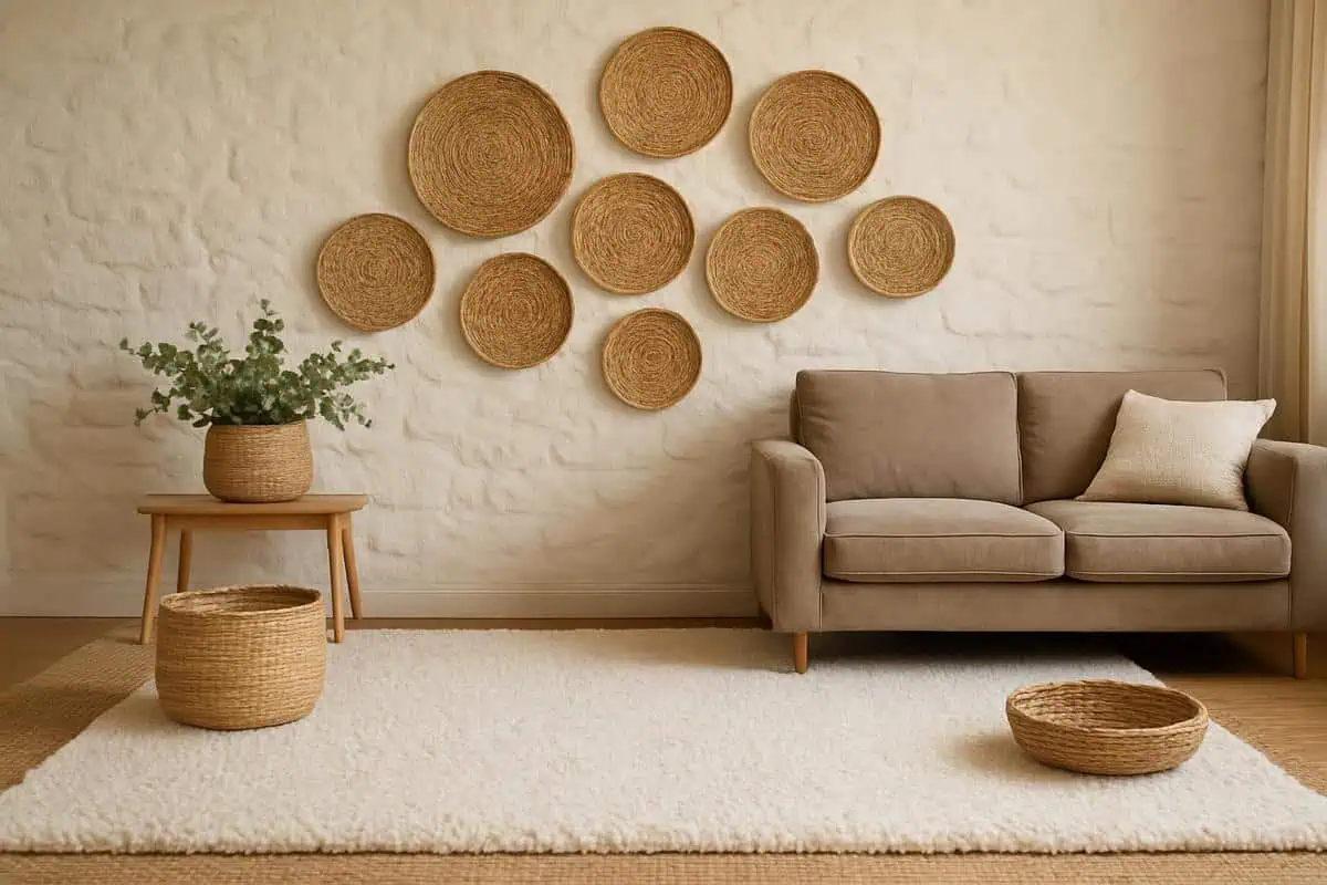 Paniers tressés rotin et jonc de mer pour déco chambre cottage bohème chic rangement artisanal